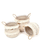 Set of 3 Belly Planter Basket for Natural Home Vibes