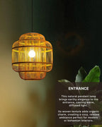 Natural Bamboo Pendant Light for Balcony and Hall