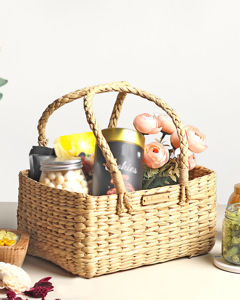Handwoven Seagrass Fruit Basket for Gift Hampers, Storage, and Decorative Display