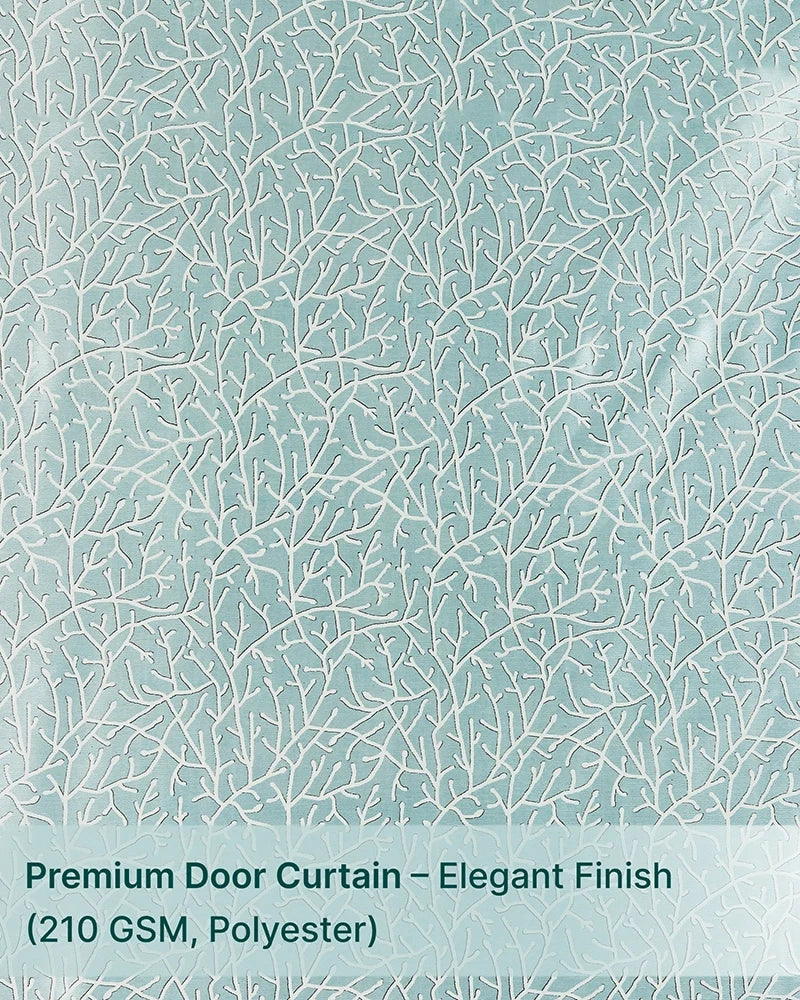 Classic Polyester Door Curtain with Eyelets (Blue, 7 ft)