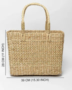 Handwoven Seagrass Shopping Basket & Tote Bag