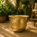 Brass Bucket Planter Pot Vedansh Craft