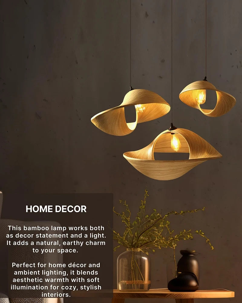 Handmade Bamboo Ceiling Lamp for Home Decor and Hall