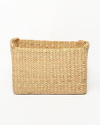 Natural Seagrass Basket with Handles for Shelves, Closets, and Living Room Decor