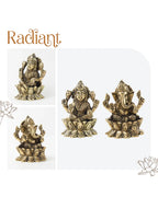 Pure Brass Laxmi Ganesh Idol Set for Home Temple and Decoration