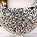 Brass Silver Plated Decorative Basket with Peacock Design (10 Inch) Vedansh Craft