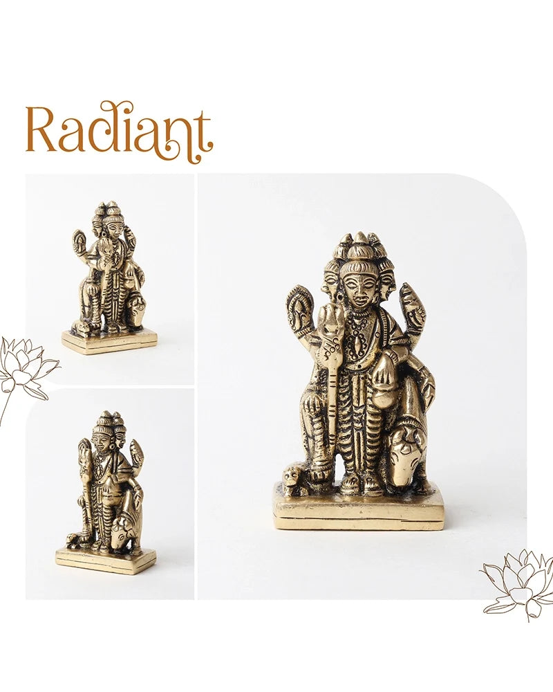 Brass Dattatreya Murti for Pooja Room Home Temple Decorative Idol