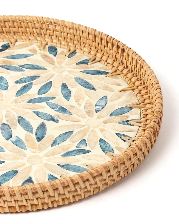 Rattan Tea Tray and Serving Tray Set for Table Use