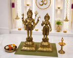 Brass Standing Shiva Parvati Idol Set (34 Inch) Vedansh Craft