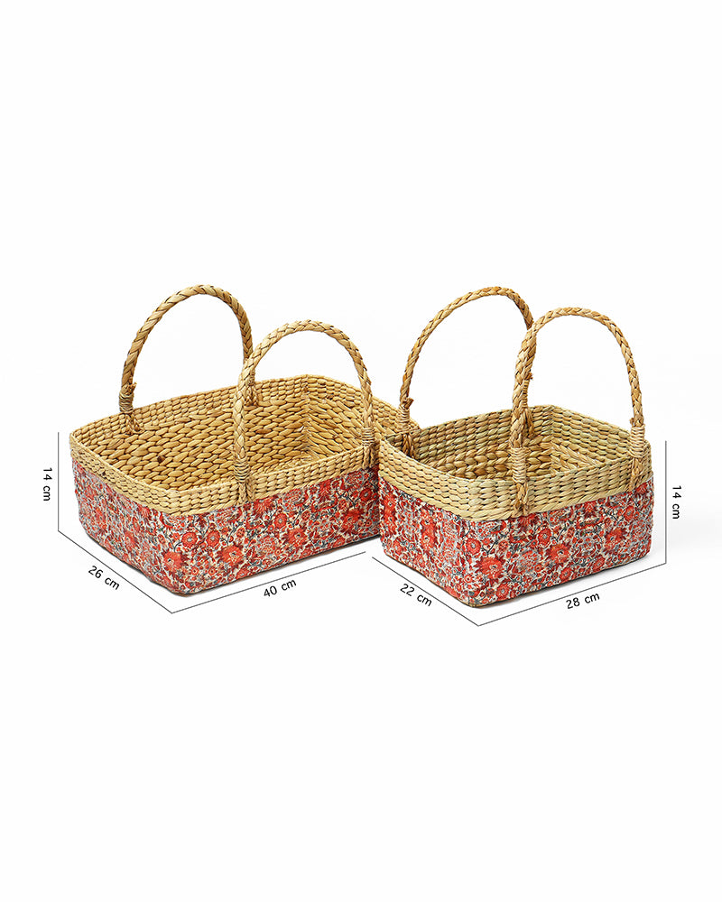 Eco-Friendly Seagrass Set of 2 Basket for Fruits, Vegetables, and Stylish Home Display