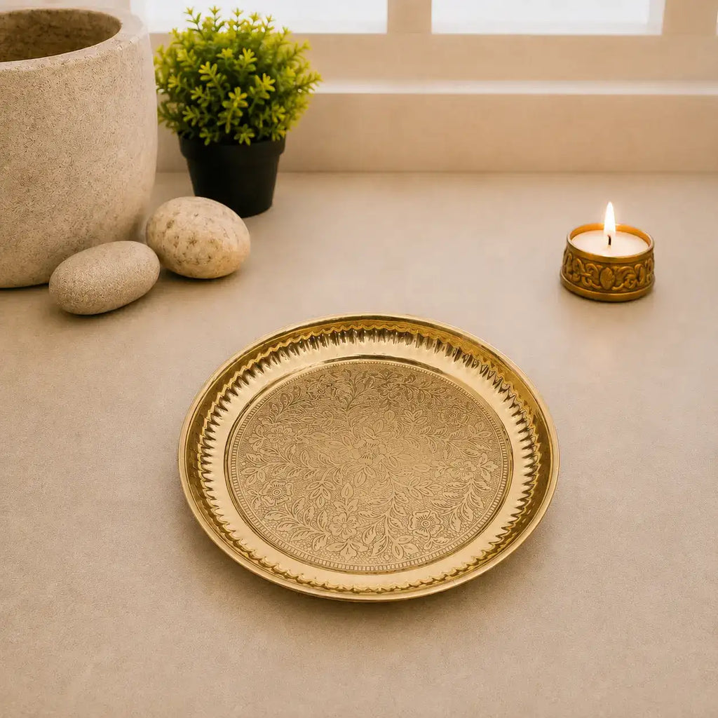 Brass Vastu Glass Shree Yantra Tortoise And Plate With Velvet Box (6 Inch) Vedansh Craft