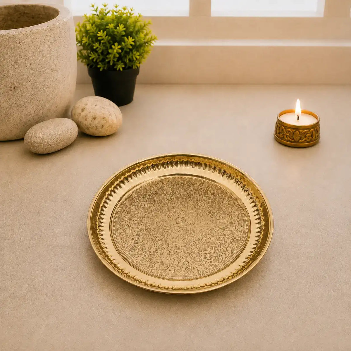 Brass Vastu Glass Shree Yantra Tortoise And Plate With Velvet Box (6 Inch) Vedansh Craft