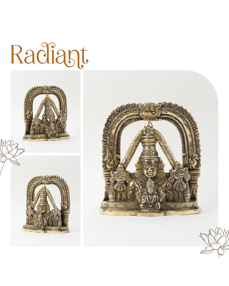 Tirupati Balaji with Lakshmi Brass Idol Spiritual Showpiece for Home