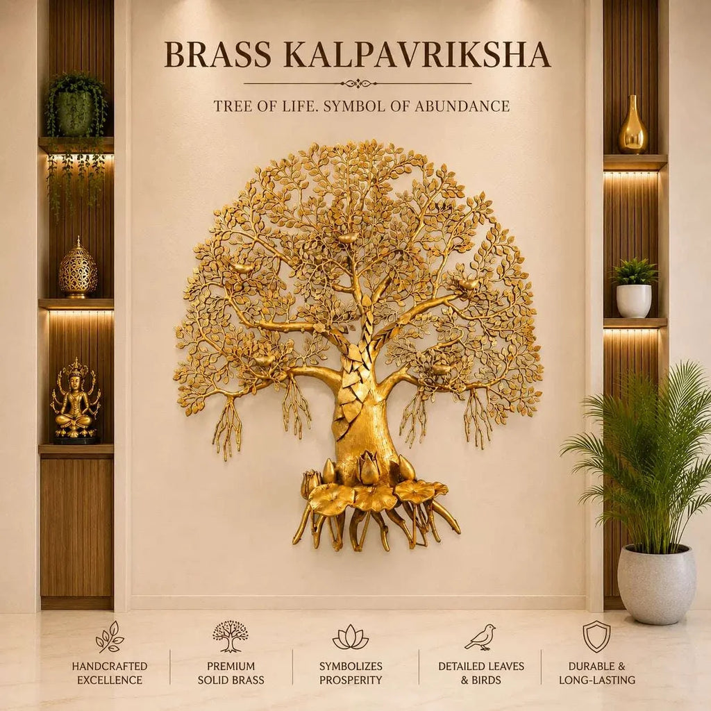 Brass Handcrafted Kalpvriksha Wall Hanging (50 Inch) Vedansh Craft