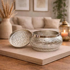 German Silver Storage Container/Supari Box With Lid (3.5 Inch) Vedansh Craft