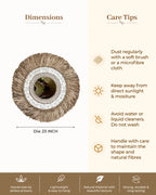 Eco Friendly Natural Raffia and Shell Boho Wall Mirror