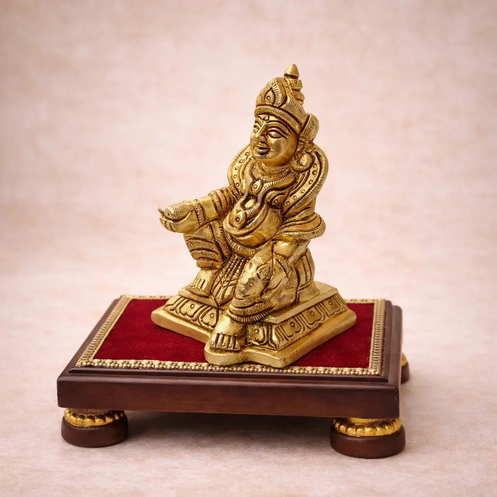Brass Sitting Kuber Maharaj Idol (4 Inch) Vedansh Craft