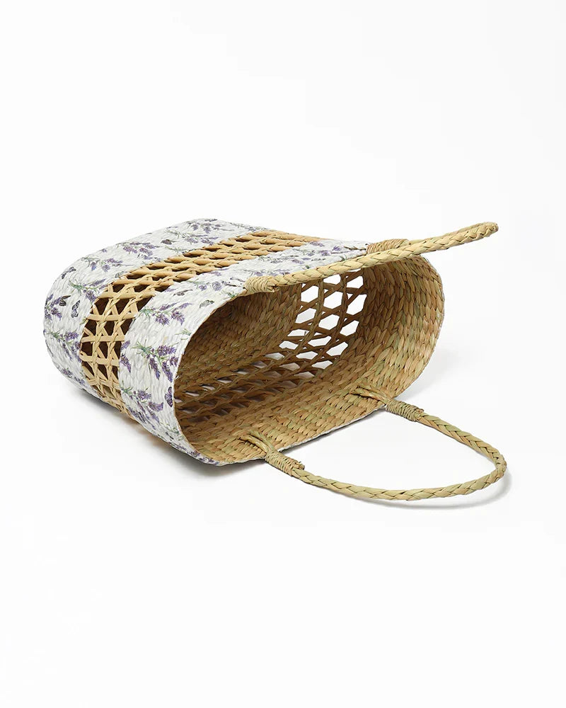 Seagrass Woven Jali Tote Bag for Market & Beach