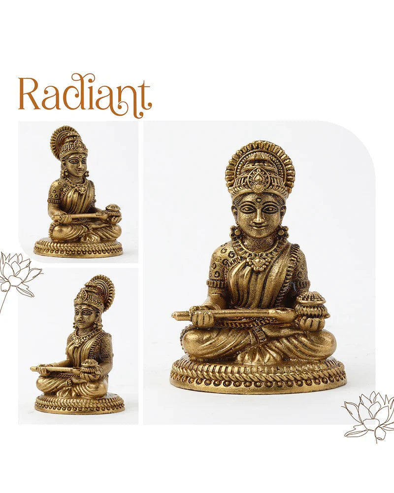 Annapurna Devi Brass Figurine for Home, Pooja, and Kitchen Temple