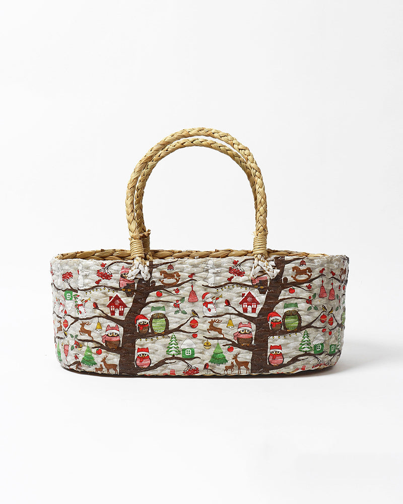 Handwoven Seagrass Gift Hamper, Storage Basket for Stylish Home Organization