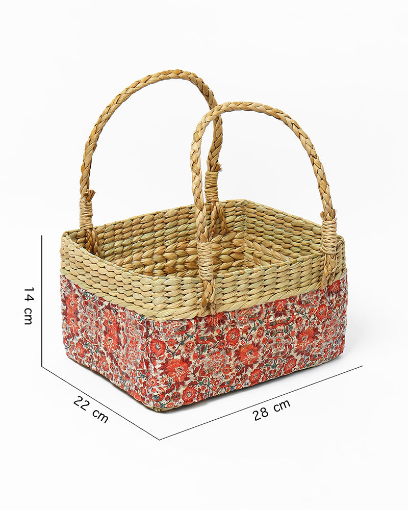 Multipurpose Seagrass Hamper Basket for Serving, Storing, and Home Decor