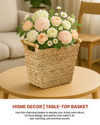 Rectangular Water Hyacinth Dustbin for Home & Kitchen - Durable Waste Bin for Everyday Use