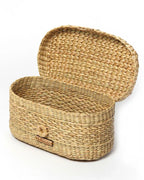 Handwoven Seagrass Tissue Box Holder for Bathroom, Bedroom, and Living Room