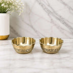 Brass Embossed Design Prasad Bowl Set (1 Inch) Vedansh Craft
