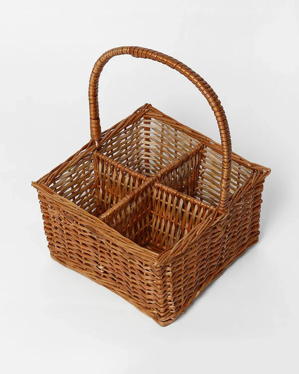 Natural Wicker Tray for Tabletop Storage, Organization, and Decorative Display