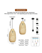 Boho Bamboo Hanging Light for Living Room Decoration