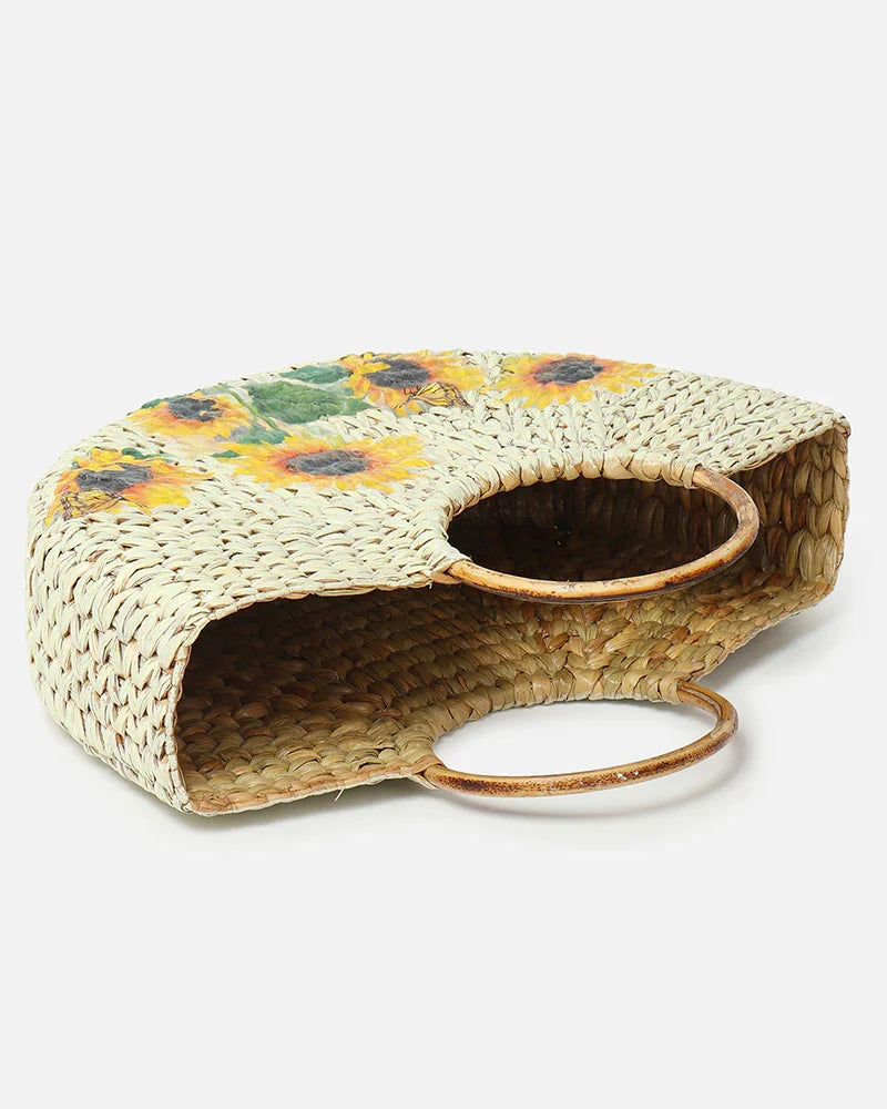 Handwoven Seagrass Beach Tote Handbag