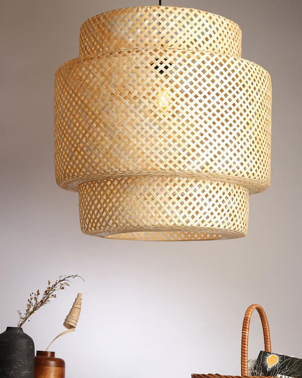 Artistic Bamboo Hanging Light for Living Space and Dining Area