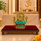 Brass Stone Work Sitting Ganesha Idol Vedansh Craft