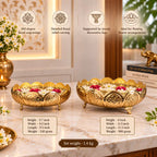 Brass Louts Urli Bowl Set With Legs (Pack of 2) Vedansh Craft