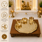 Brass Pooja Bhog Thali Set – Matka Murli Design (8 Inch) Vedansh Craft