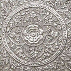 German Silver Handcrafted Chowki with Elephant Leg (7 Inch) Vedansh Craft