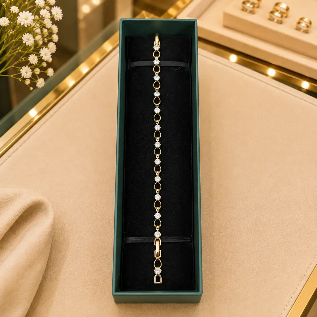 White CZ Tennis Bracelet for Women | Heart, Pear & Round Cut Stones Vedansh Craft