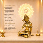 Brass Sitting Indra Dev Idol (9.5 Inch) Vedansh Craft