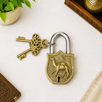 Brass Door Lock With Two Brass Keys (4.5 Inch) Vedansh Craft