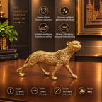 Brass Leopard / Tiger Statue (8.5 Inch) Vedansh Craft