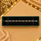 Geometric Tennis Bracelet for Women | Split Leaf & Oval CZ Design Vedansh Craft