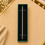Thin Linear CZ Tennis Bracelet for Women | Gold-Tone Clasp, Gift Box Vedansh Craft