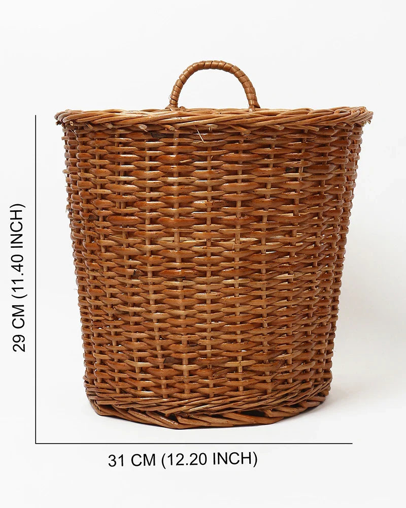 Set of 2 Multipurpose Wicker Basket – Ideal for Plants, Storage, or Use as a Dustbin