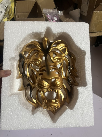 Lion's Head Wall Hanging Art Metal Sculpture