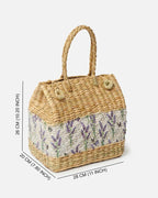 Seagrass Lunch & Picnic Basket Handmade for Beach, Park & Garden Use
