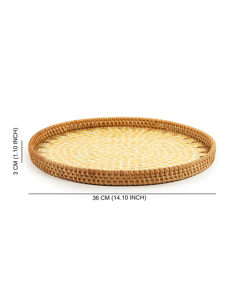 Rattan Decorative Tray for Serving, Gifting, and Home Display