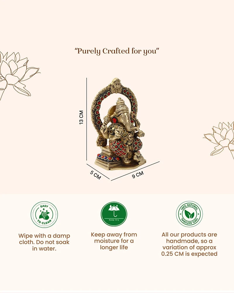 Pure Brass Lord Ganesha Idol for Pooja, Mandir and Home Decoration