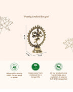 Brass Nataraja Statue of Lord Shiva for Mandir and Elegant Home Decor