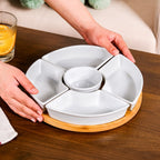Chip And Dip White Ceramic Platter Nestasia