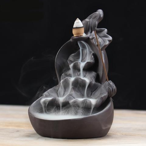 Ceramic Waterfall Backflow Incense Burner + 10 Cones kafalo
